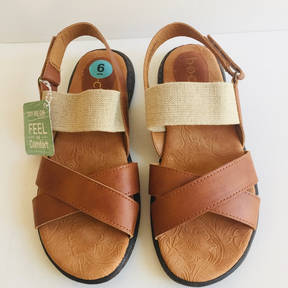 b.o.c. Women's Sandals, color: Camel, Size 6 - new
